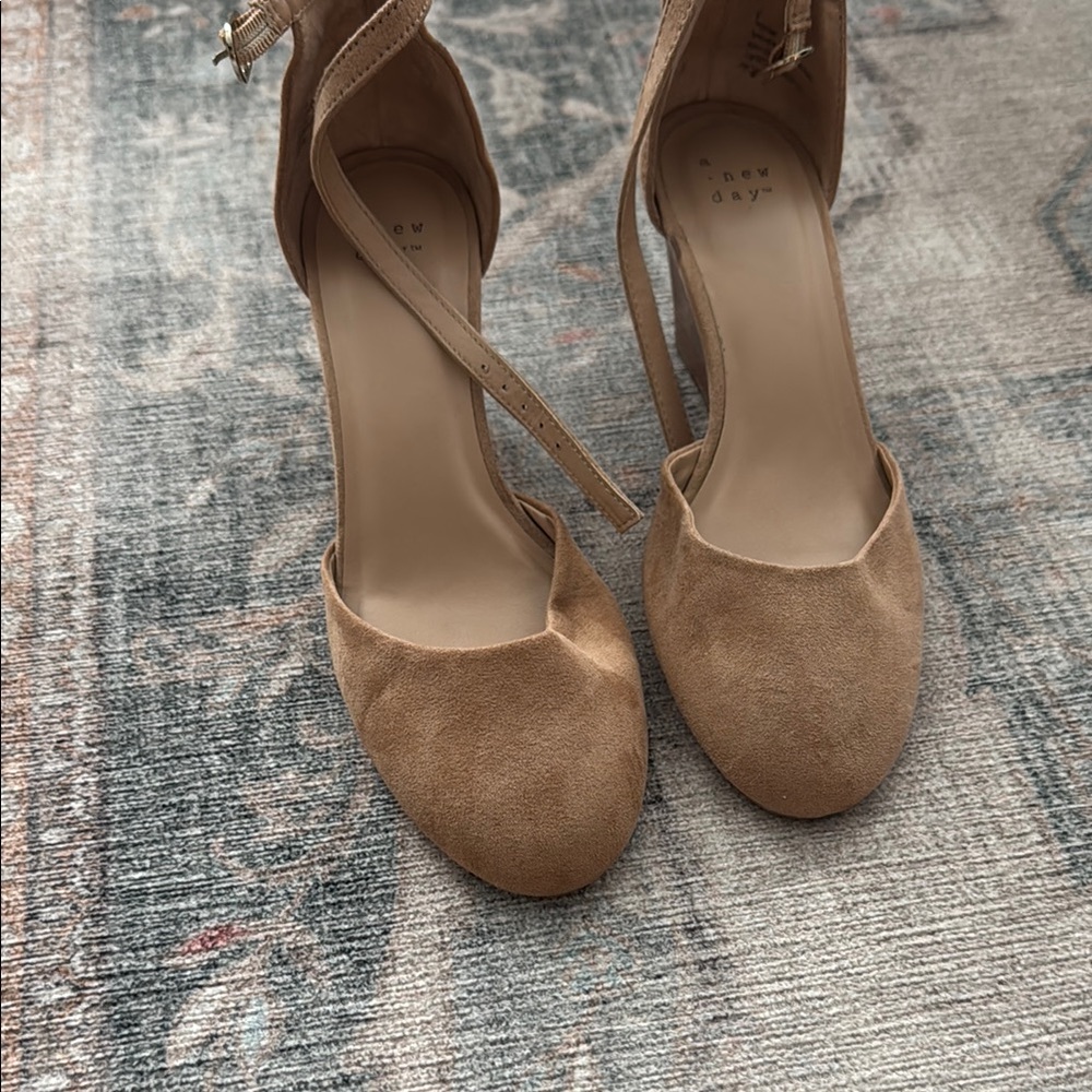 A New Day Tan Wedge Shoes with Ankle Strap